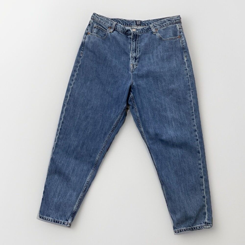GAP High Rise 90s Mom Jeans Tapered Leg Women’s Sz 16/33 Medium Wash